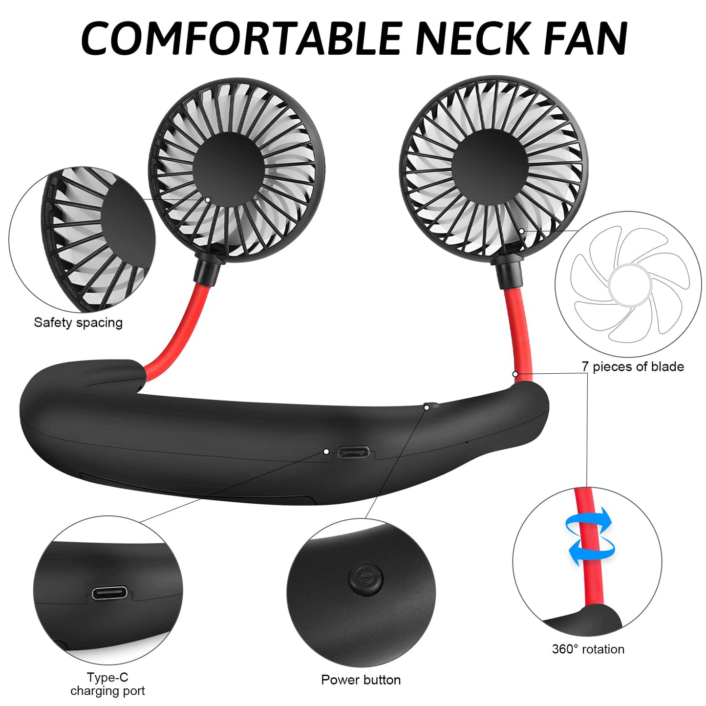 Portable Neck Fan Hands-Free Mini Cooling Fan
