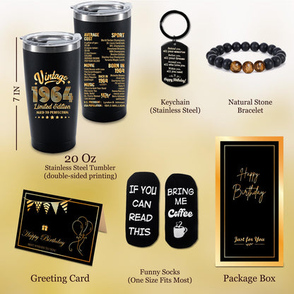61st Birthday Gifts - Tumbler and Socks Set