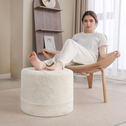 Plush Stuffed Pouf Ottoman for Living Room