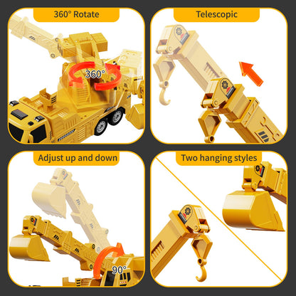 Excavator Crane Truck Toy with Lights & Sounds