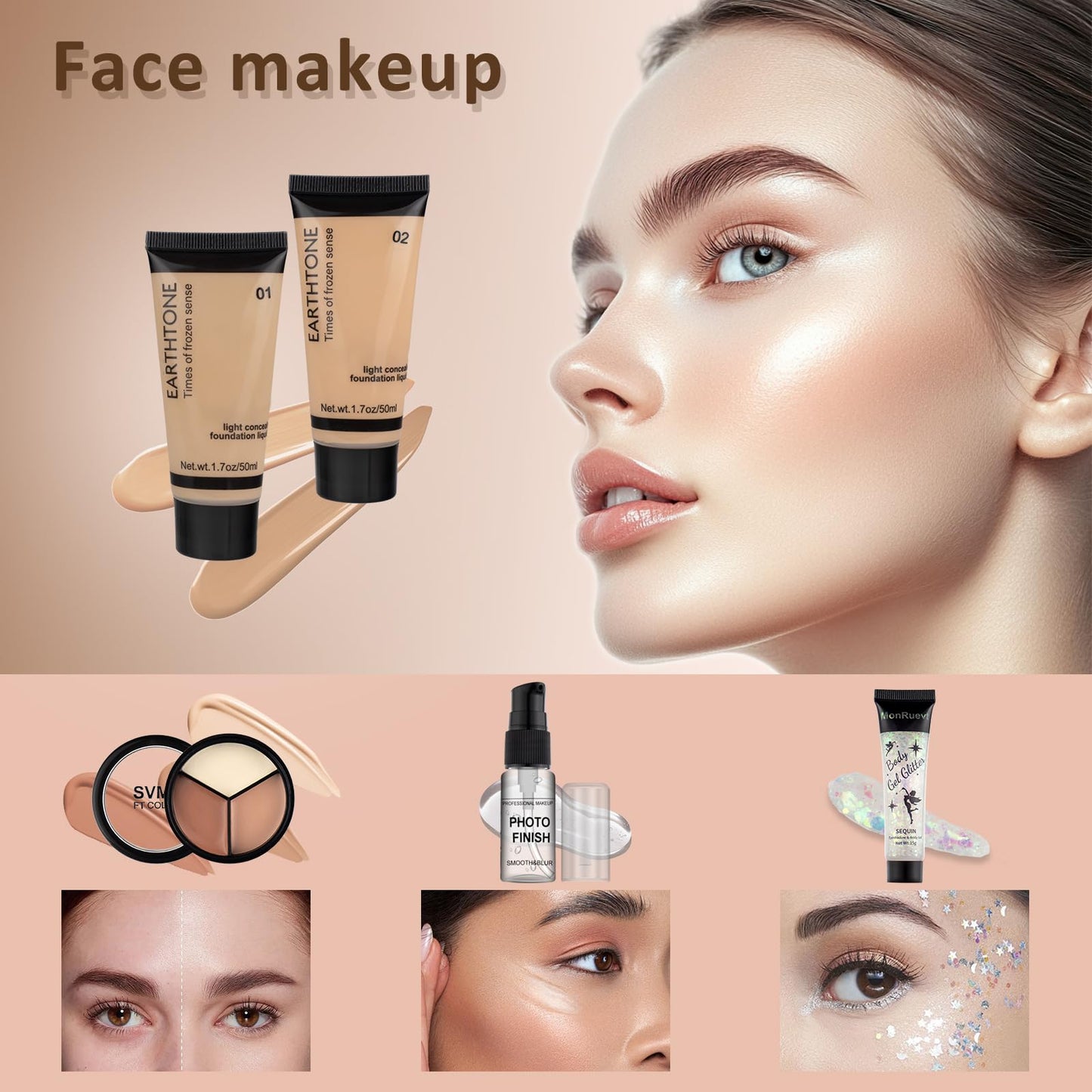 Teen Makeup Kit Set - Eyeshadow, Foundation, Gift