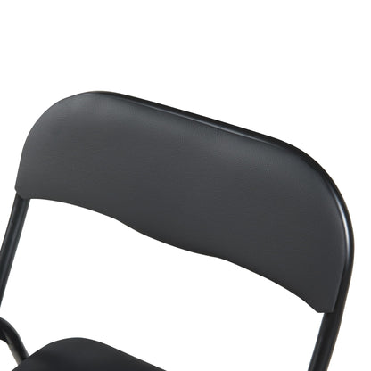 Panana Folding Chairs with Padded Cushion and Back, Metal Chairs for Home and Office,Indoor and Outdoor Foldable Chairs (Black, 6 Pack)
