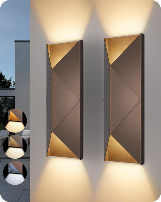 2 Pack EDISHINE Up Down Outdoor Wall Lights
