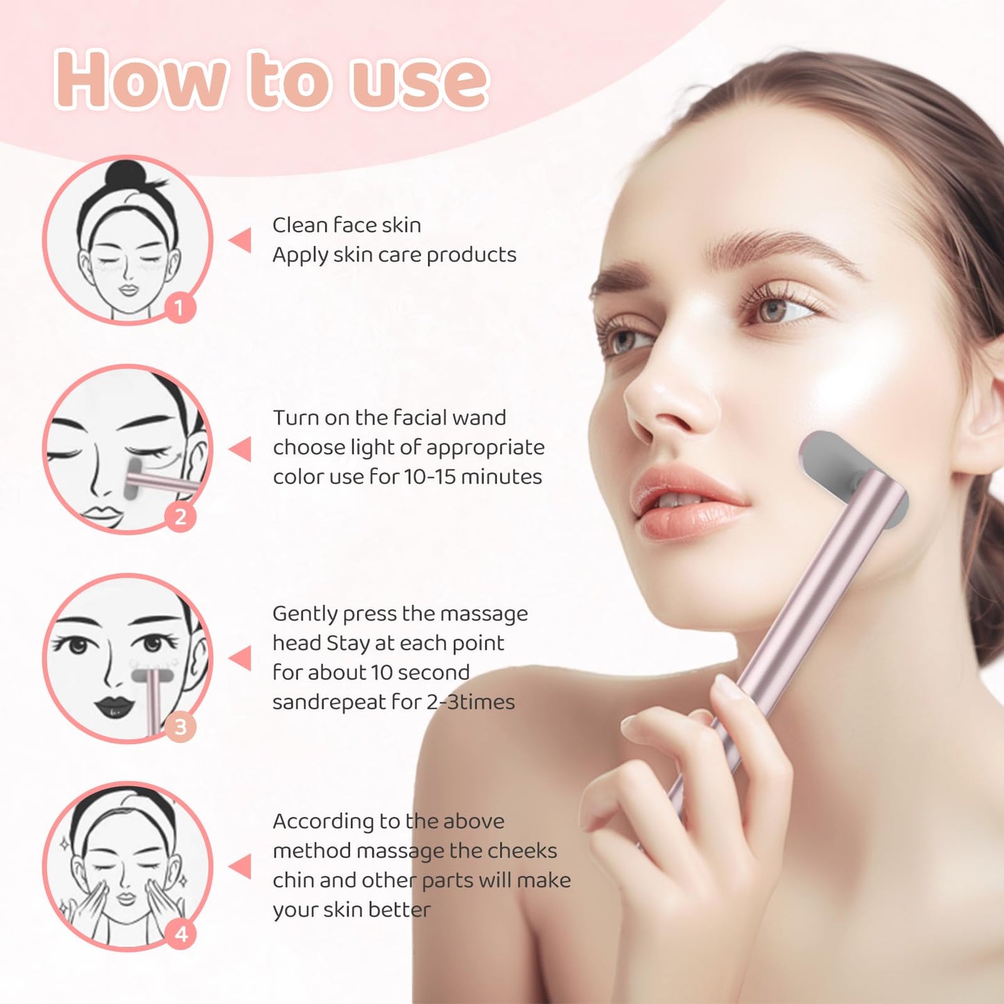 LED Face Massager with Red Light Therapy