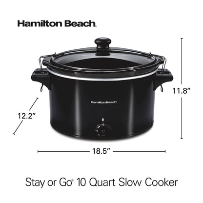 Hamilton Beach 10 Quart Slow Cooker with Lid Lock