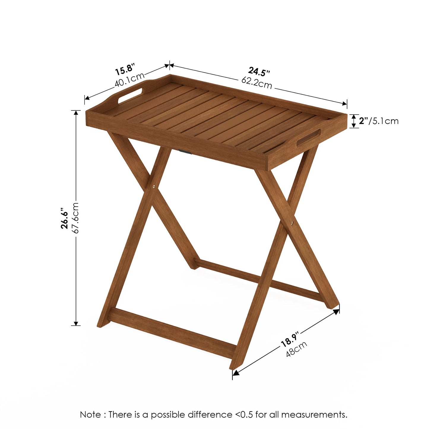 Furinno Outdoor Hardwood Tray Table - Large