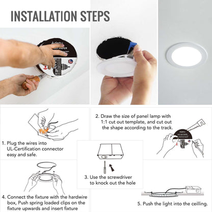 Adetu 12 Pack Dimmable LED Recessed Lights