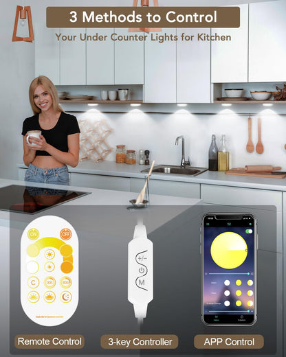 Dimmable Bluetooth LED Under Cabinet Lights