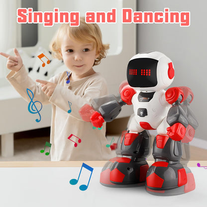 TNOIE Robot Toys for Kids, Programmable Toys Robot with LED Eyes and Recording Function, Cool Toys Birthday Christmas Children's Day Gift for Boys Girls Age 3 4 5 6 7