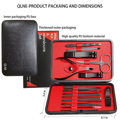 Stainless Steel Nail Clippers Pedicure Kit with Case