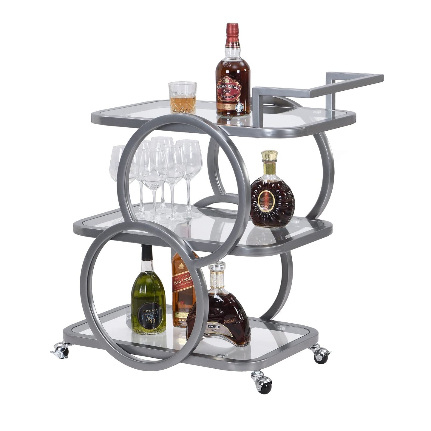 FERFALDER 3-Tier Mobile Bar Cart on Wheels