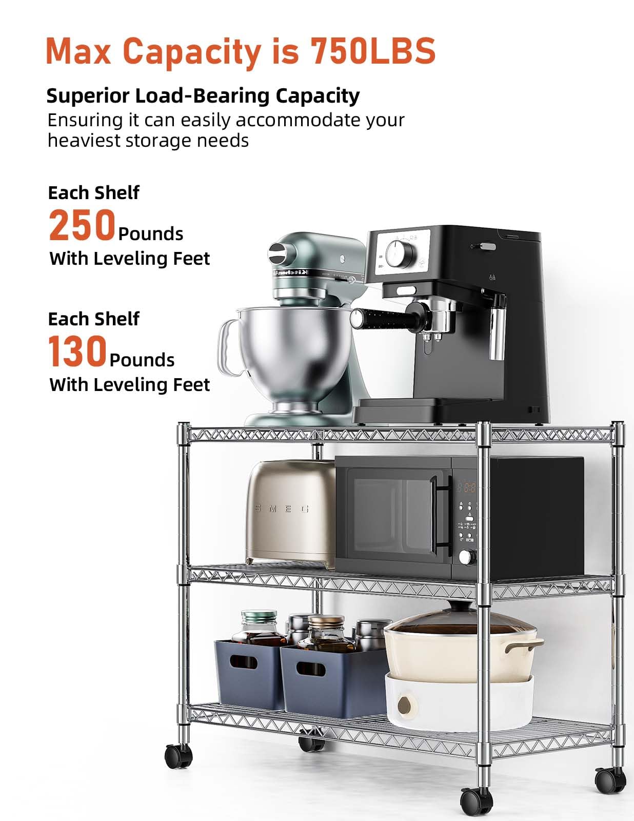 Simple Deluxe 3-Tier Heavy Duty Storage Shelves