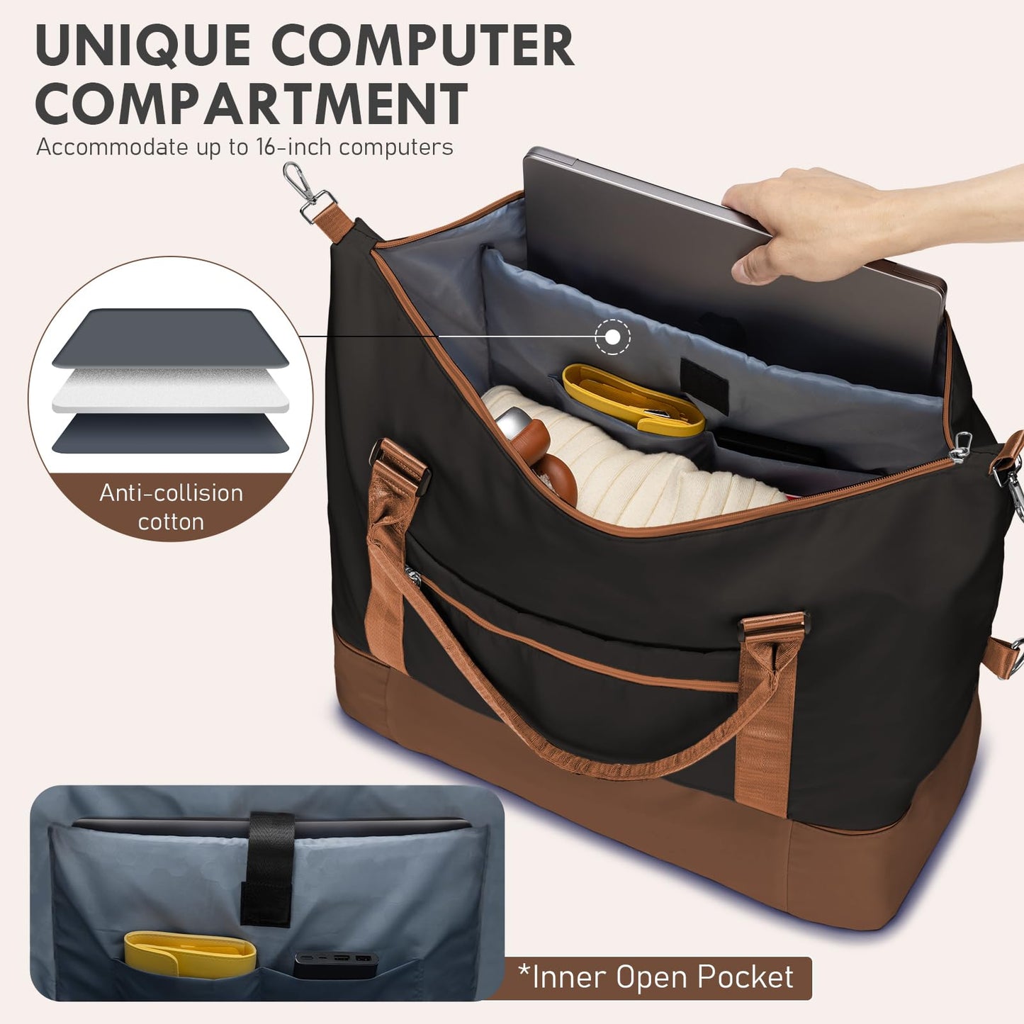 Weekender Duffel Bag with Shoes Compartment
