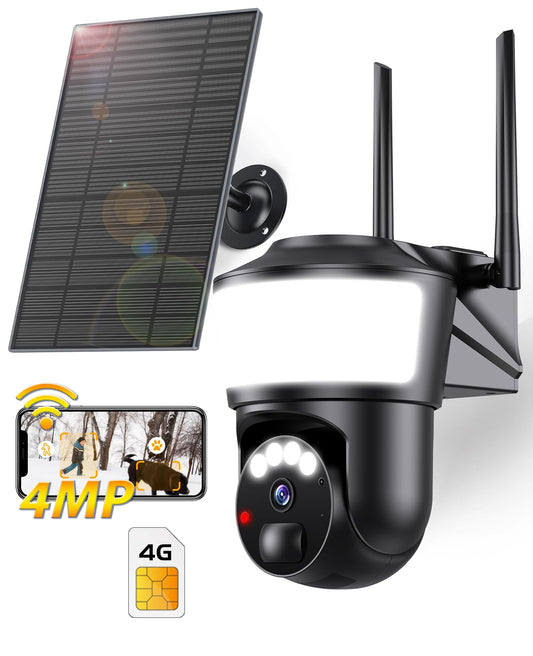 4G LTE Solar Security Camera with Night Vision