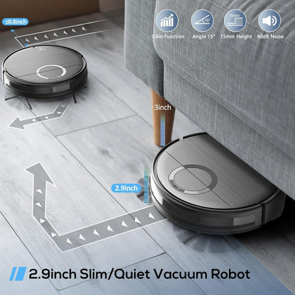 Robot Vacuum and Mop Combo with Wi-Fi Control
