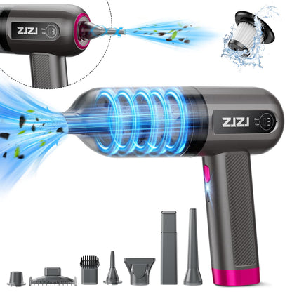 ZJZJ Handheld Car Vacuum Cleaner Cordless, 15000PA High Power Portable Car Vacuum Cleaner & Air Duster with 3 Gear, Digital Display, Mini Hand Held Vacuum Cleaner Rechargeable for Home, Car, Pet Hair