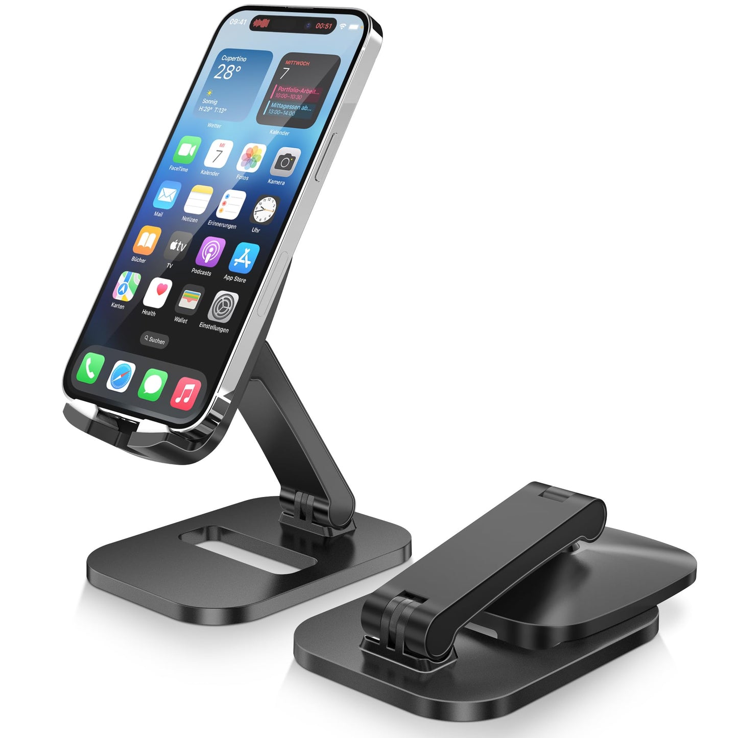 Adjustable Phone Stand for Desk - Foldable Holder