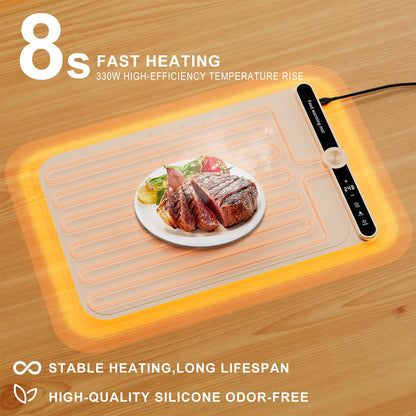 Electric Food Warming Mat with Timer & Temperature