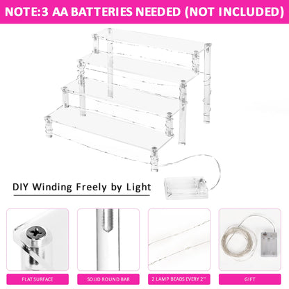 4-Tier Acrylic Display Shelf for Cakes and More