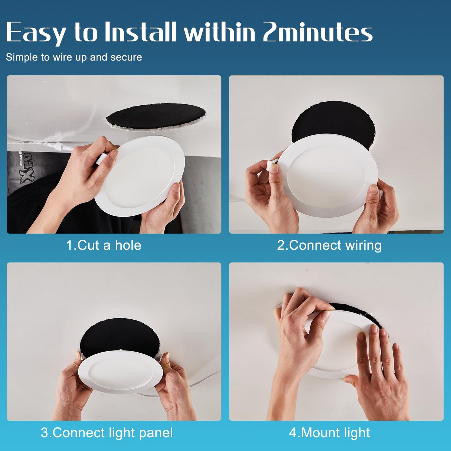 YRPOPP 12 Pack 6 Inch Led Recessed Lights with Junction Box 1100LM Brightness LED Ceiling Light 5CCT Dimmable Recessed Led Lights for Ceiling, 12W Eqv 120W
