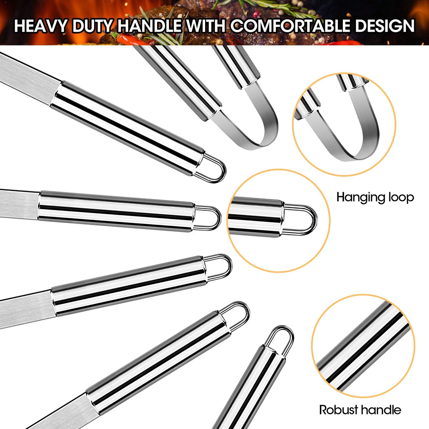 29pcs Grilling Accessories Kit for Men Women, Stainless Steel Heavy Duty BBQ Tools with Glove and Corkscrew, Grill Utensils Set in Portable Canvas Bag for Outdoor,Camping,Backyard, Perfect Grill Gift