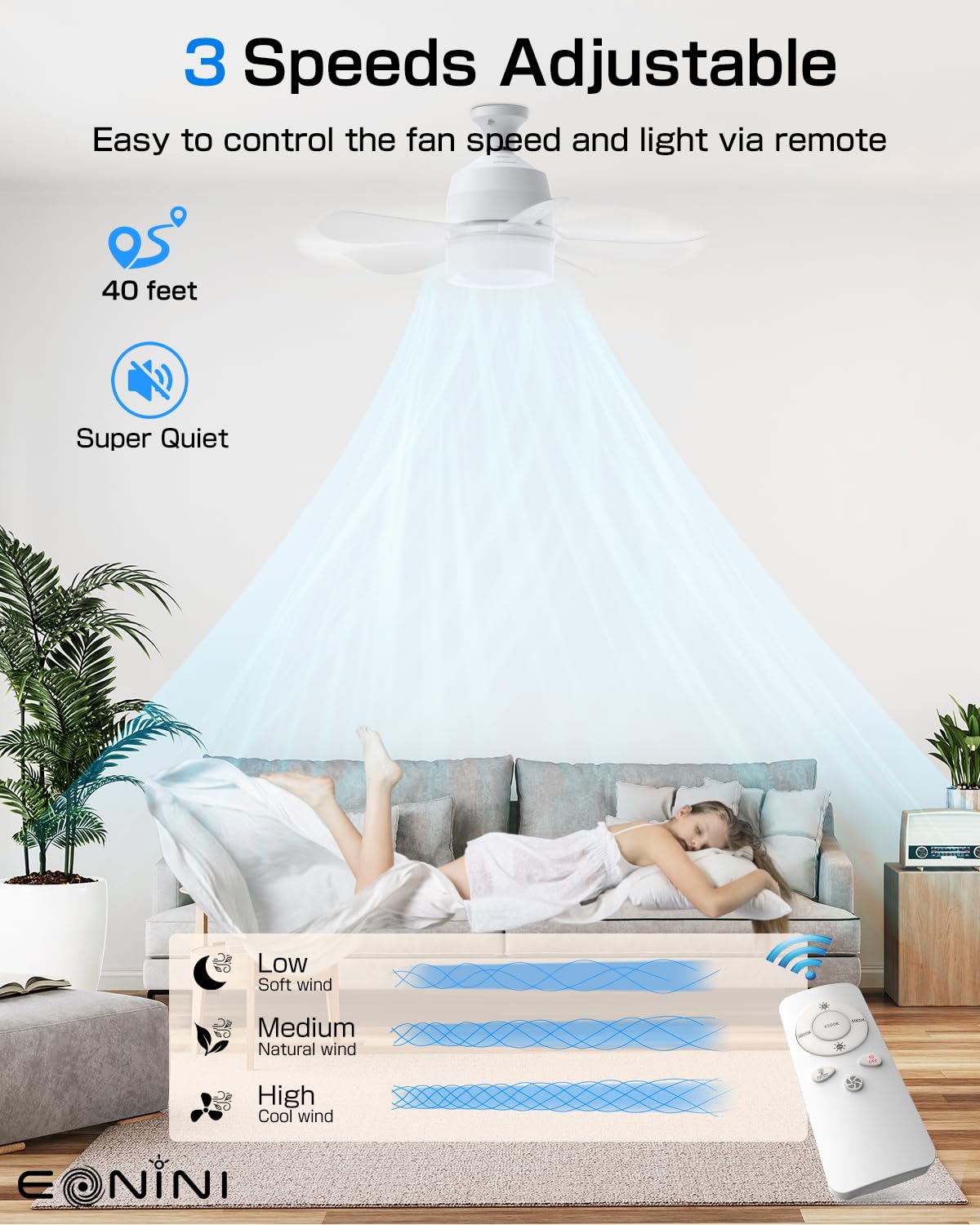 2-in-1 Socket Fan Light with Remote Control