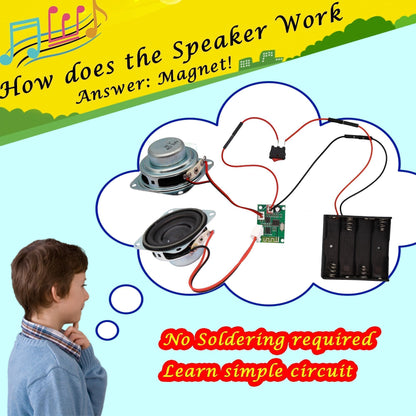 STEM Kits for Kids Age 8-10-12-14 - Build Your Own Bluetooth Speaker Kit - Science & Puzzle Kits for Kids - Stem Toys for Boys & Girls - Snap Circuits Gift for Teens Boys & School Projects (Model OWL)
