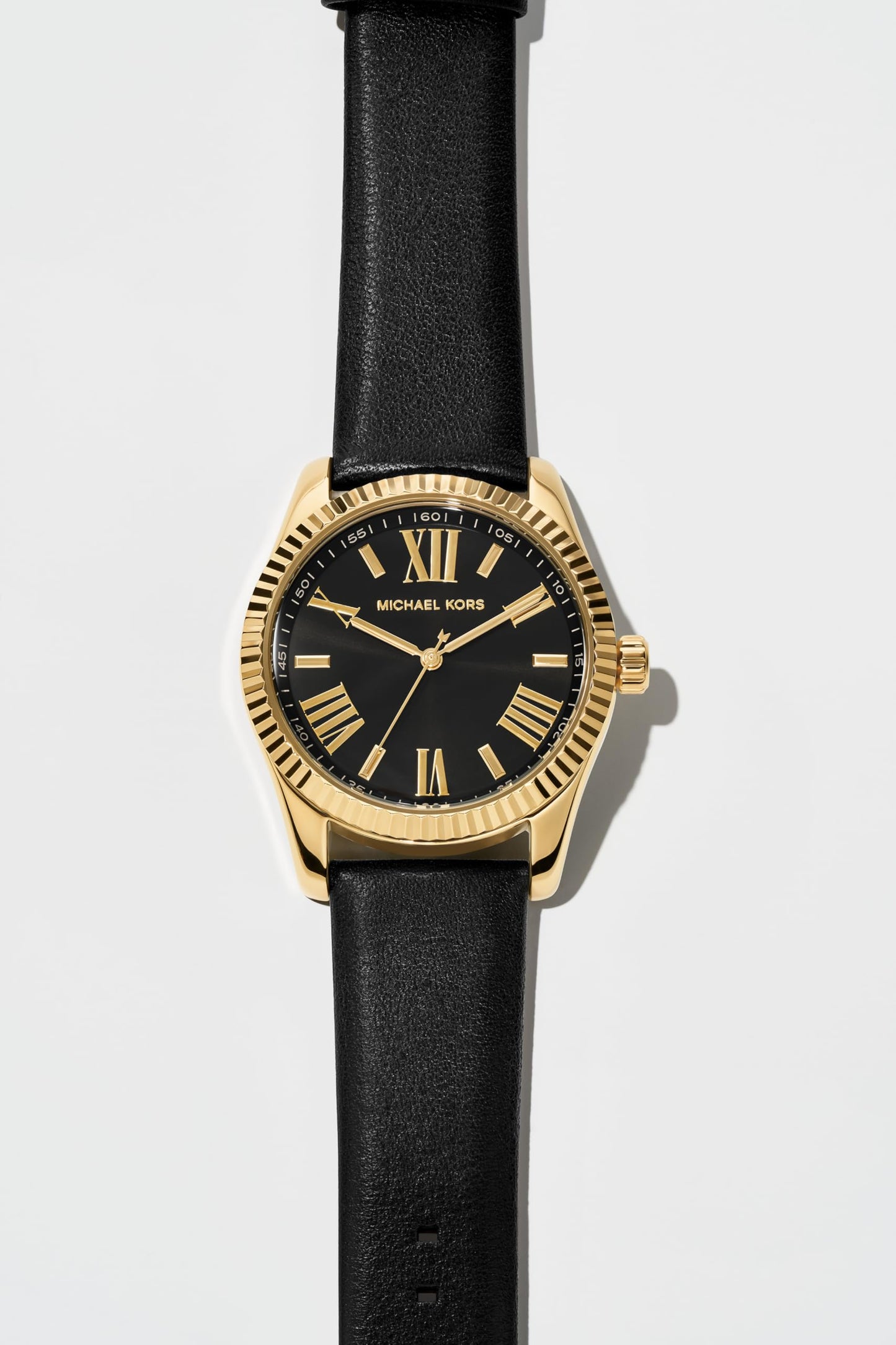 Michael Kors Gold Stainless Steel Leather Band Watch