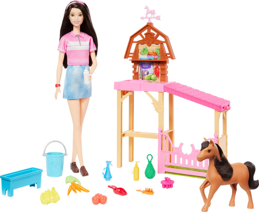 Barbie Stable Playset with Doll and Pony Accessories