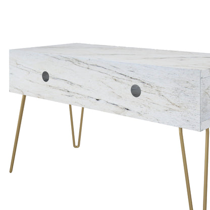 Novogratz Athena TV Stand for TVs up to 42", White Faux Marble