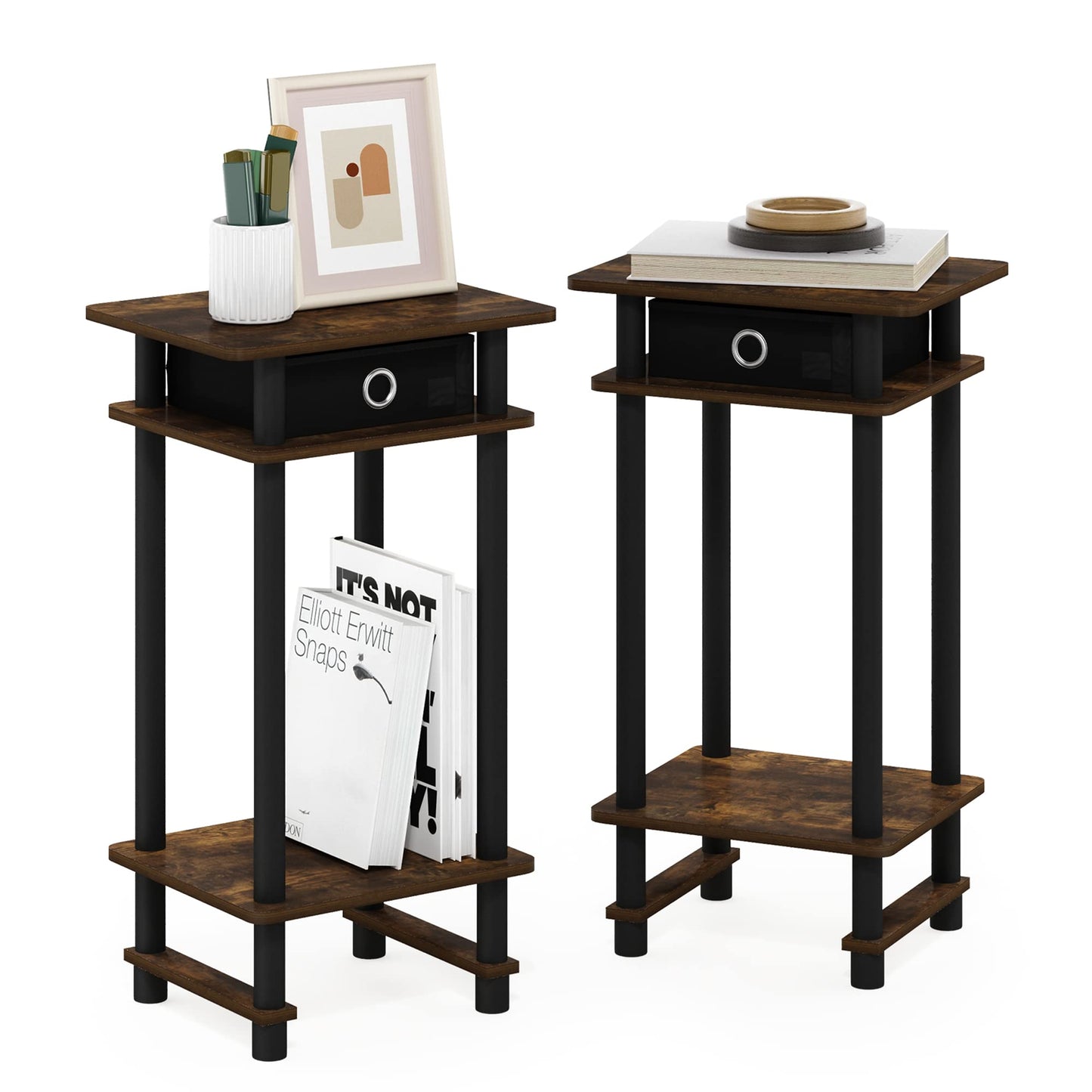 2-Pack Furinno Night Stand with Drawer