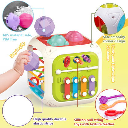 7-in-1 Baby Sensory Montessori Toys for 1 Year Old, Toddler Toys for 1 2 Year Old Boys Girls Gifts,Toddler hape sorter Developmental Learning Toys Birthday Gifts,Baby Toys 6-12-18 Months