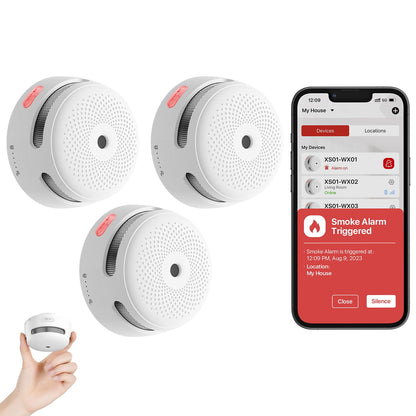 3-Pack X-Sense Smart Smoke Detectors with App