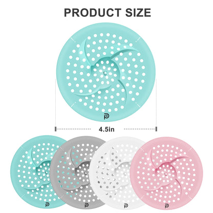 PoliPoki 2 Packs Bathtub Drain Hair Catcher Durable Silicone, Shower Drain Cover Hair Catcher with Suction Cup, Easy to Install and Clean Suit, Great for Shower, Bathtub, Tub, Bathroom