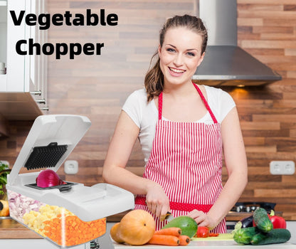 Vegetable Chopper, Multifunctional Veggie Chopper,Kitchen Vegetable Slicer Dicer Cutter,Potato Onion Food Chopper with Vegetable Peeler,Hand Guard and Container