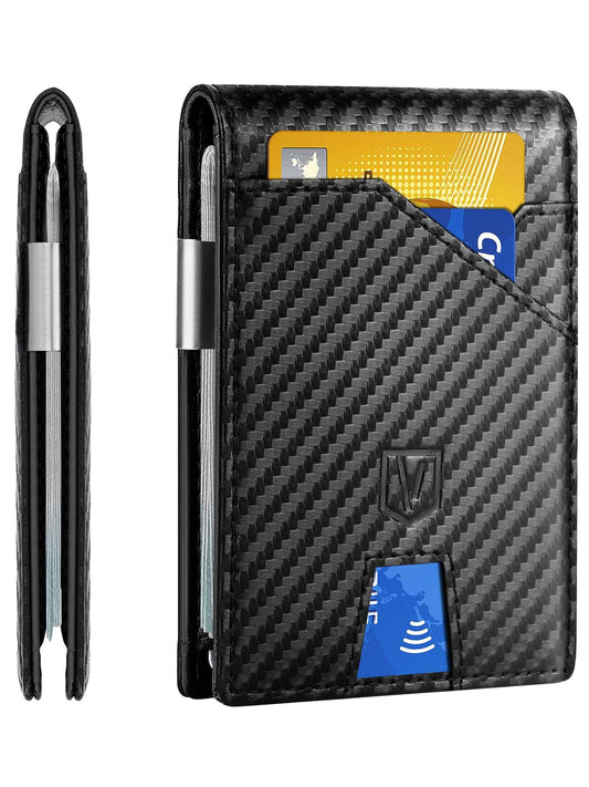 Father's Day Gifts from Daughter Son Wife, Slim Wallet for Men Minimalist, Gifts for Dad Men Him Boyfriend Birthday, Mens Wallets Rfid Blocking, Leather Money Clip Wallet with Credit Card Holder