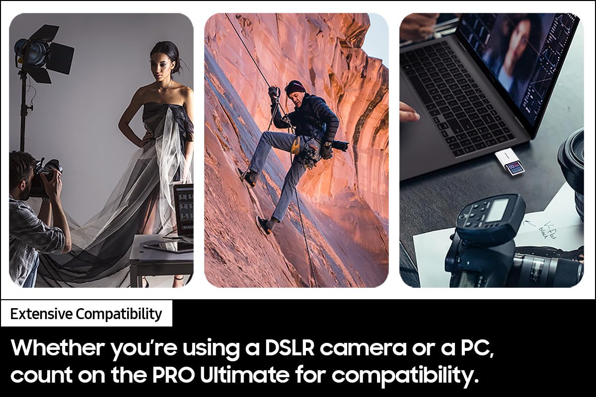 SAMSUNG PRO Ultimate Full Size Memory Card+USBReader, 512GB SDXC, Up to 200 MB/s, 4K UHD, UHS-I, C10, U3, V30, A2 for DSLR, Mirrorless Cameras, PCs, MB-SY512SB/AM