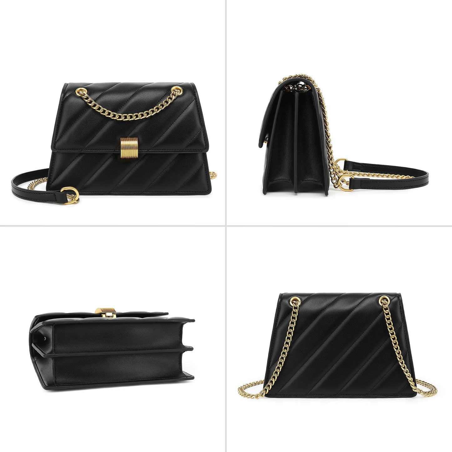Scarleton Crossbody Bags for Women, Handbags for Women, Shoulder Bag Purse, Quilted Cross Body Bag Purses for Women, H211301 - Black