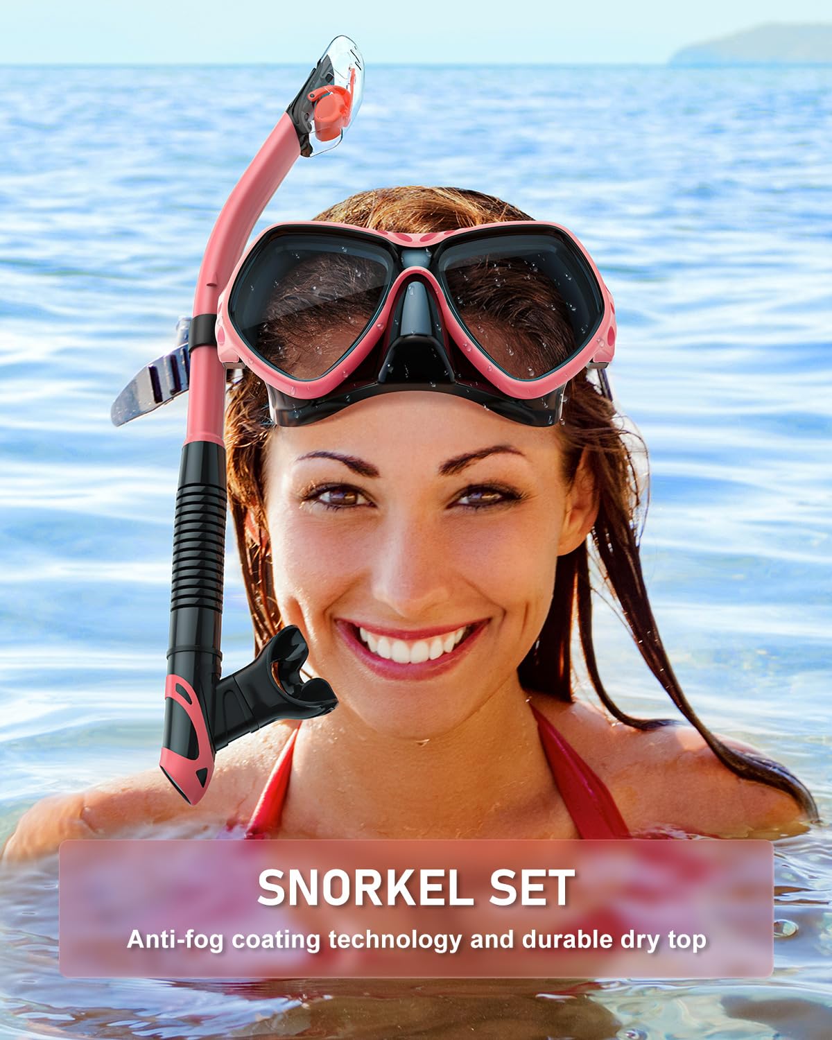 Fawater Dry Snorkel Set with Anti-Fog Mask