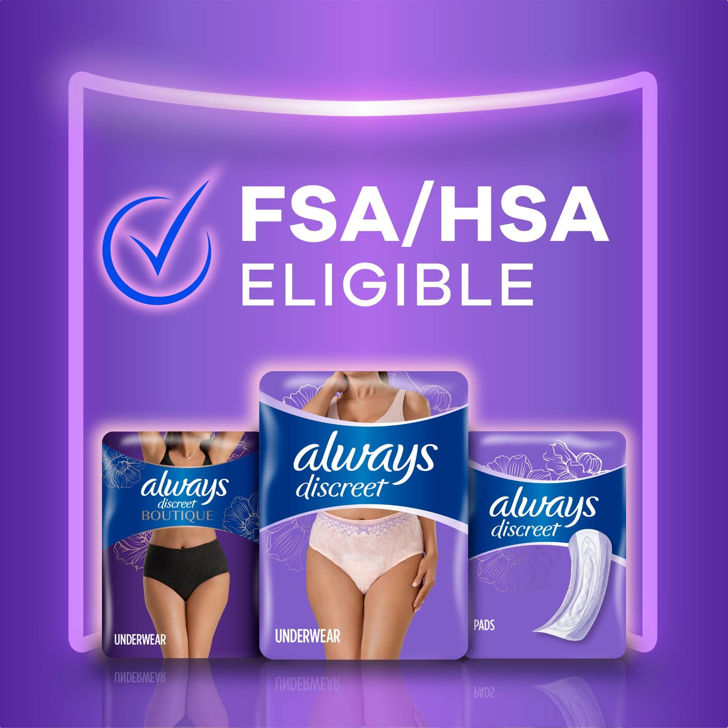 Always Discreet 76 Count Incontinence Underwear for Women