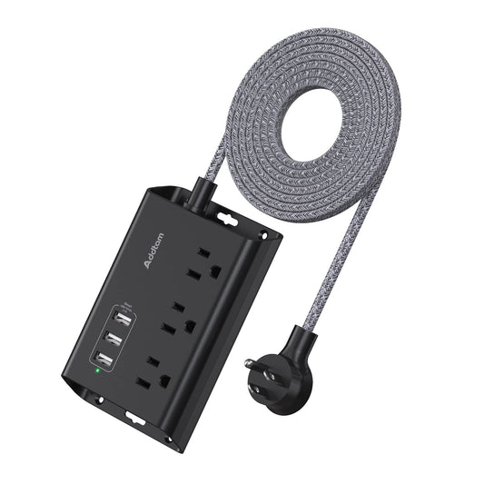 Addtam Power Strip with 3 USB Ports