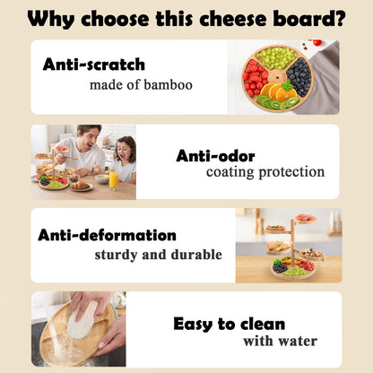 Bamboo Charcuterie Board 5-in-1 Serving Platter