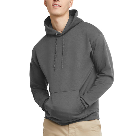 Hanes EcoSmart Pullover Hooded Sweatshirt, Grey