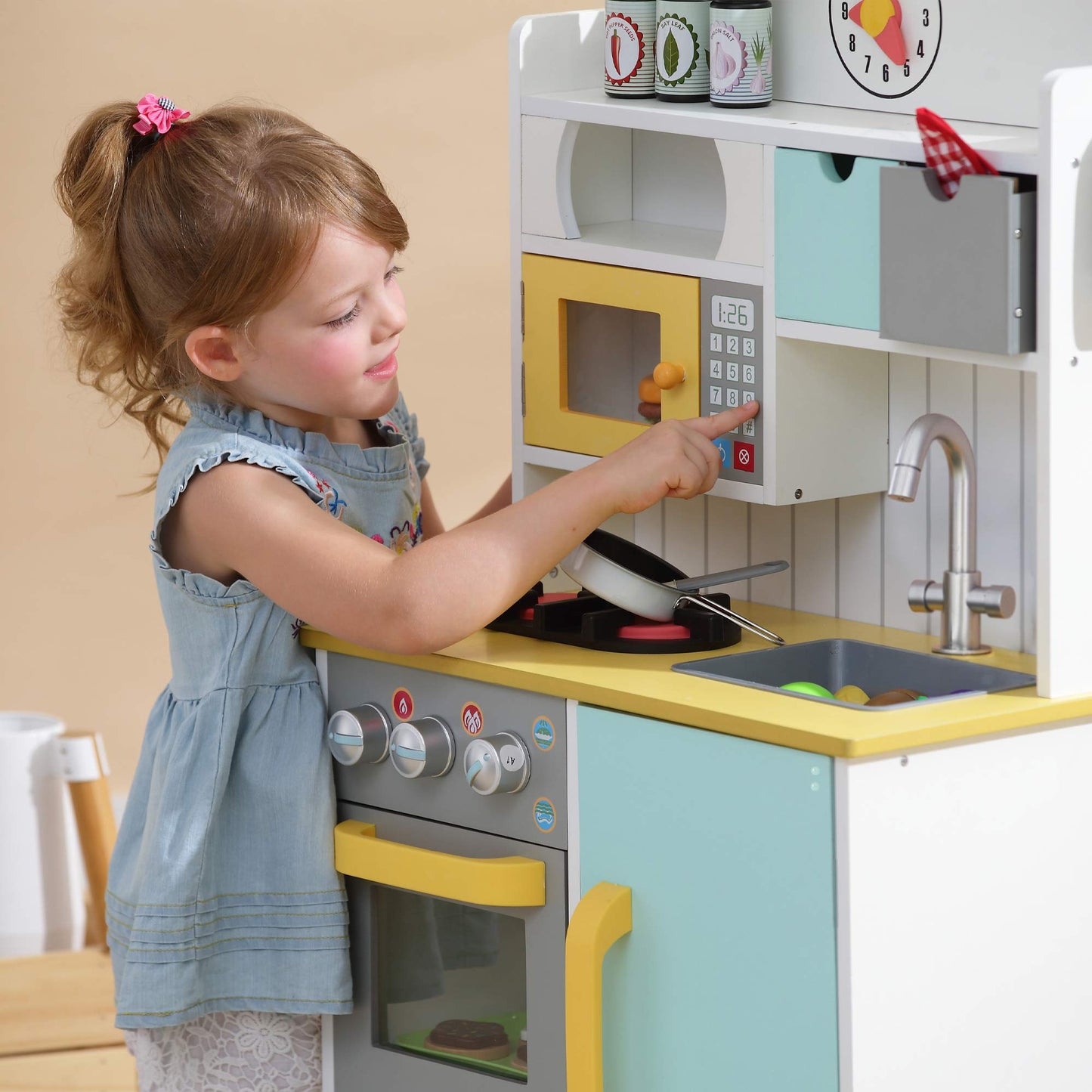 Teamson Kids Interactive Wooden Play Kitchen with Accessories