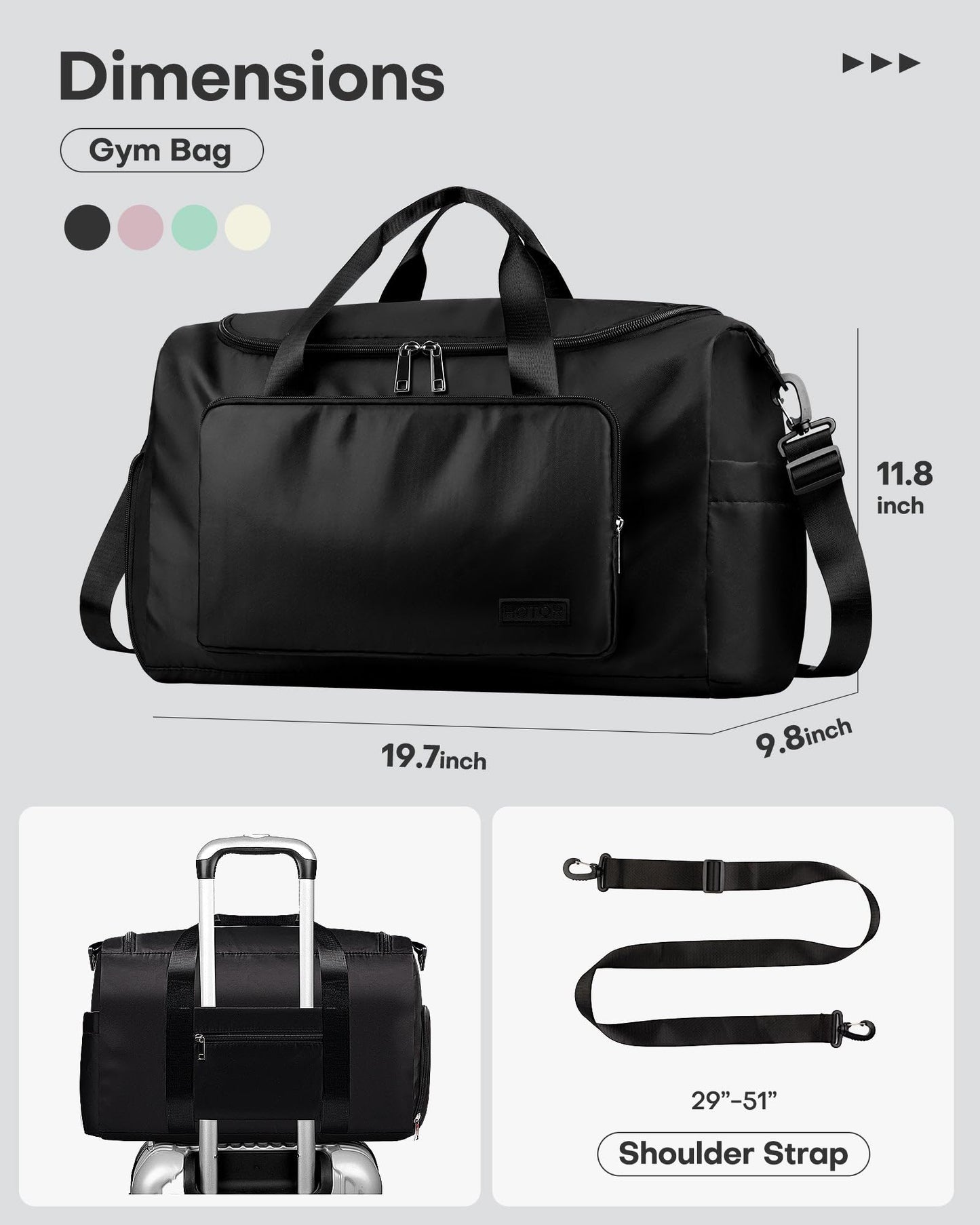 Gym Bag with Shoe Compartment by HOTOR