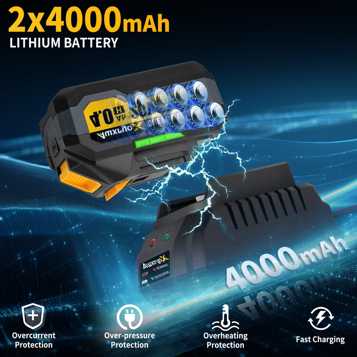 1300Nm Cordless Impact Wrench with Battery & Case