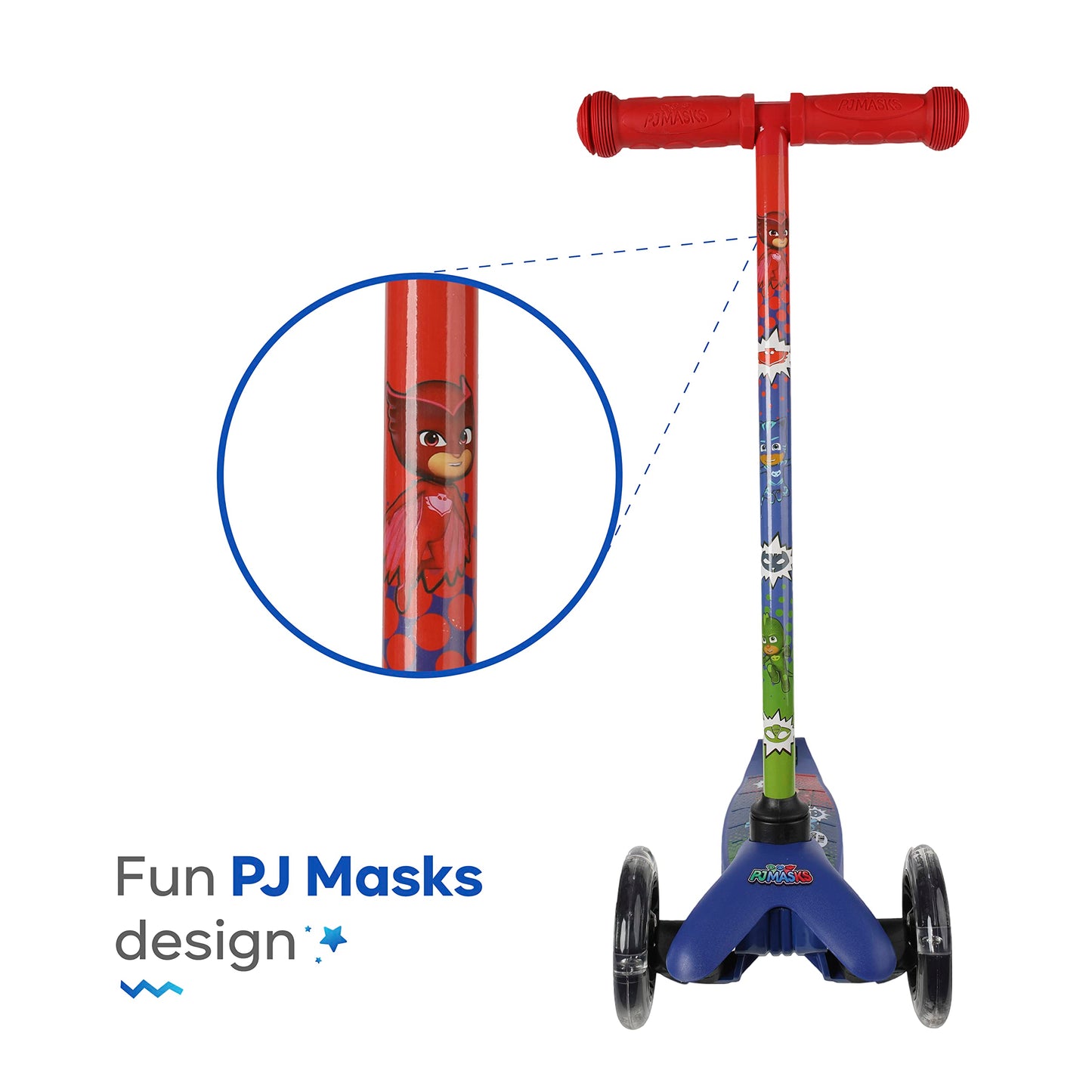 PJ Masks 3-Wheel Kick Scooter with Light Up Wheels
