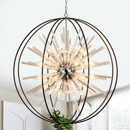 35" 20-Light Modern Chandelier for High Ceilings