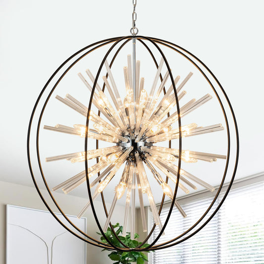 35" 20-Light Modern Chandelier for High Ceilings