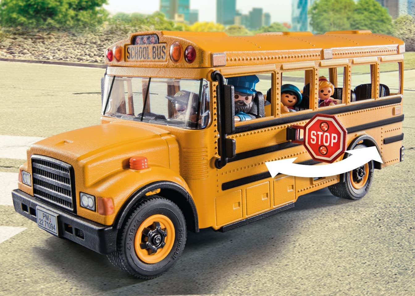 Playmobil School Bus with Accessories and 4 Figures